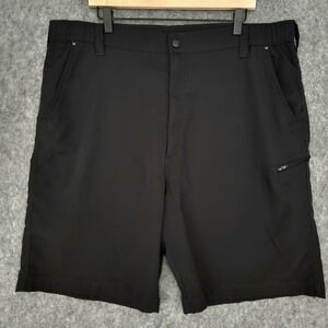 Wrangler Shorts Mens 40 Black Outdoor Performance Utility Side Elastic UPF